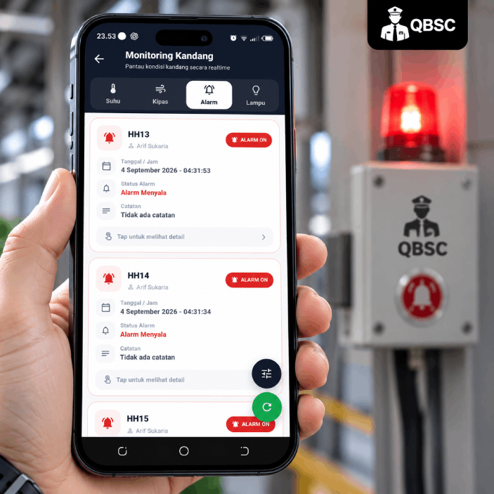 Screenshot kontrol alarm kandang QBSC